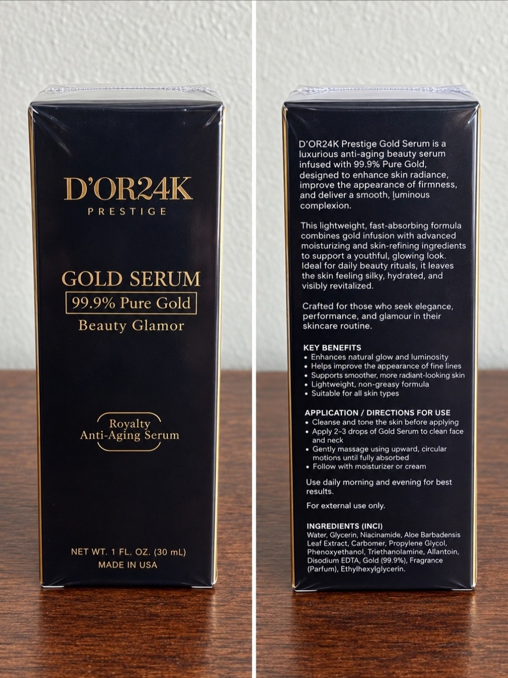 D’OR24K Prestige Gold Serum 99.9% Pure Gold Anti-Aging Serum 1 oz NEW